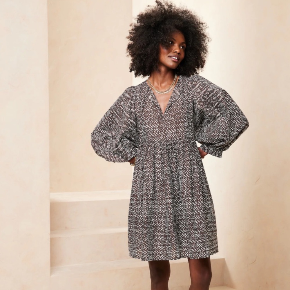 Banana Republic XXL tie neck mini dress *NEVER WORN*